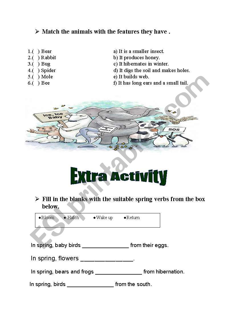 Spring vocabulary worksheet