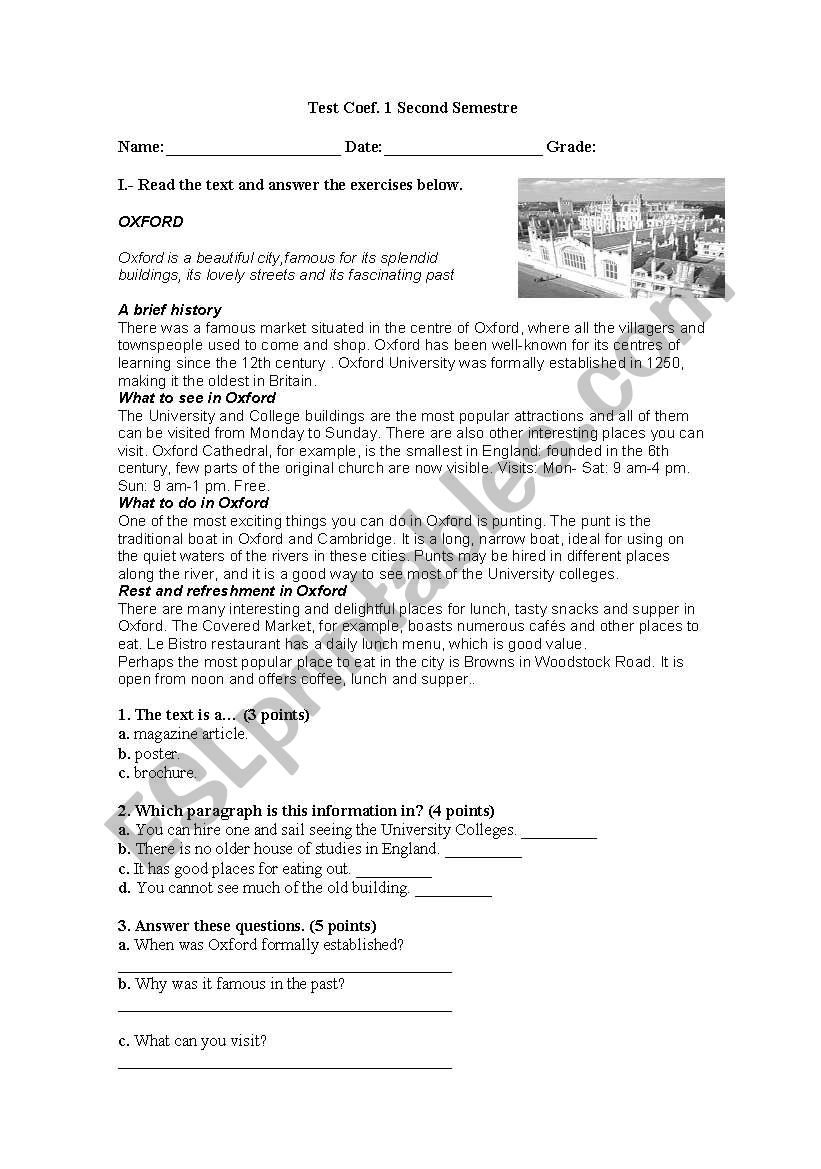 test worksheet