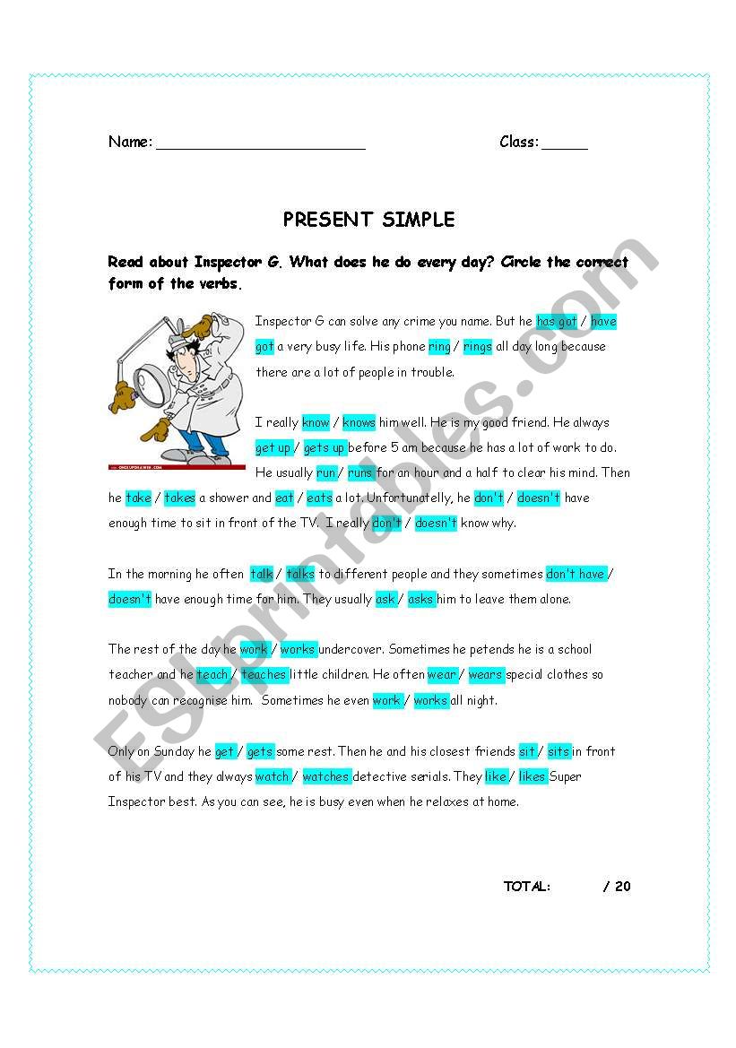 Present Simple worksheet