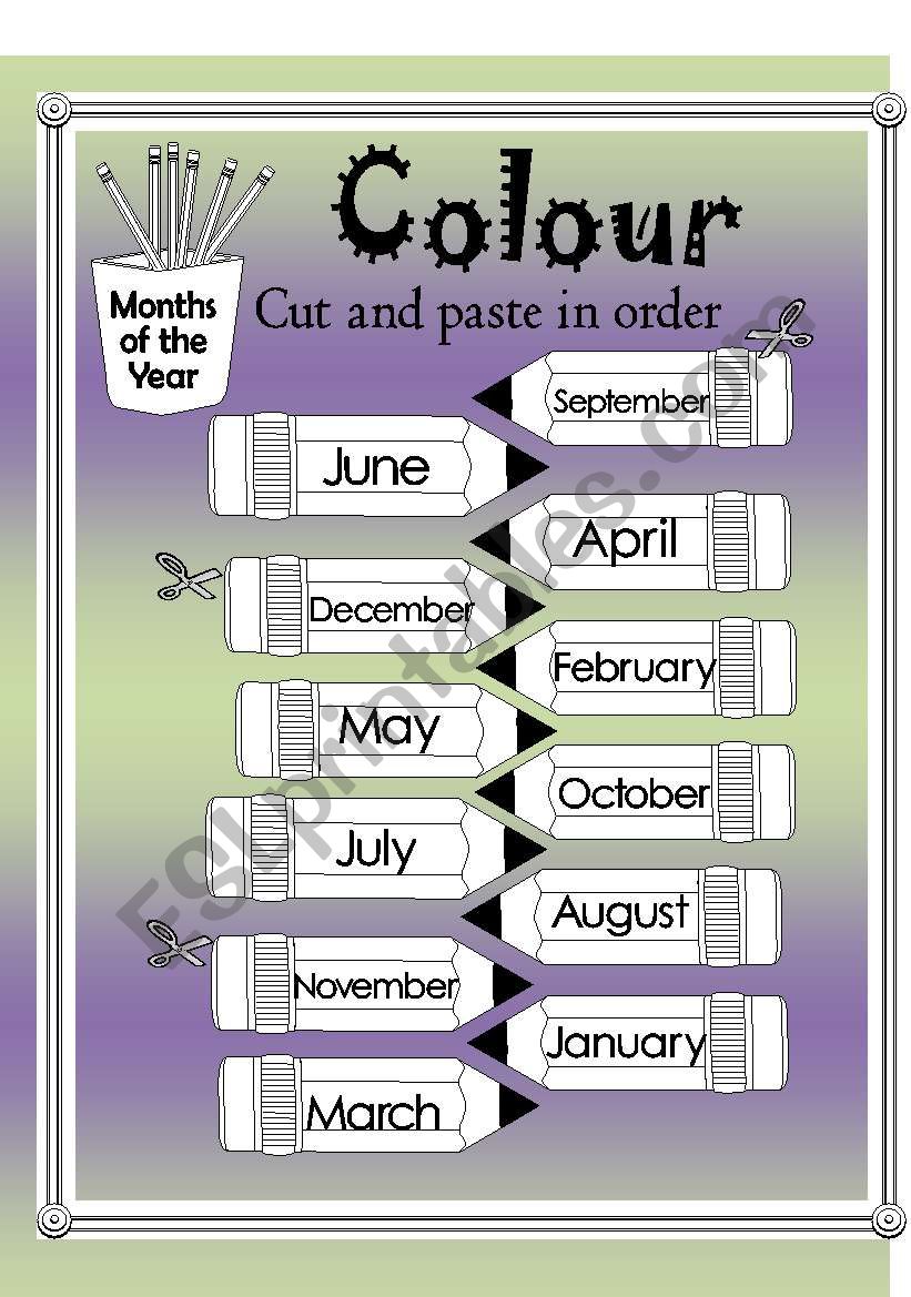 Months of the year  worksheet