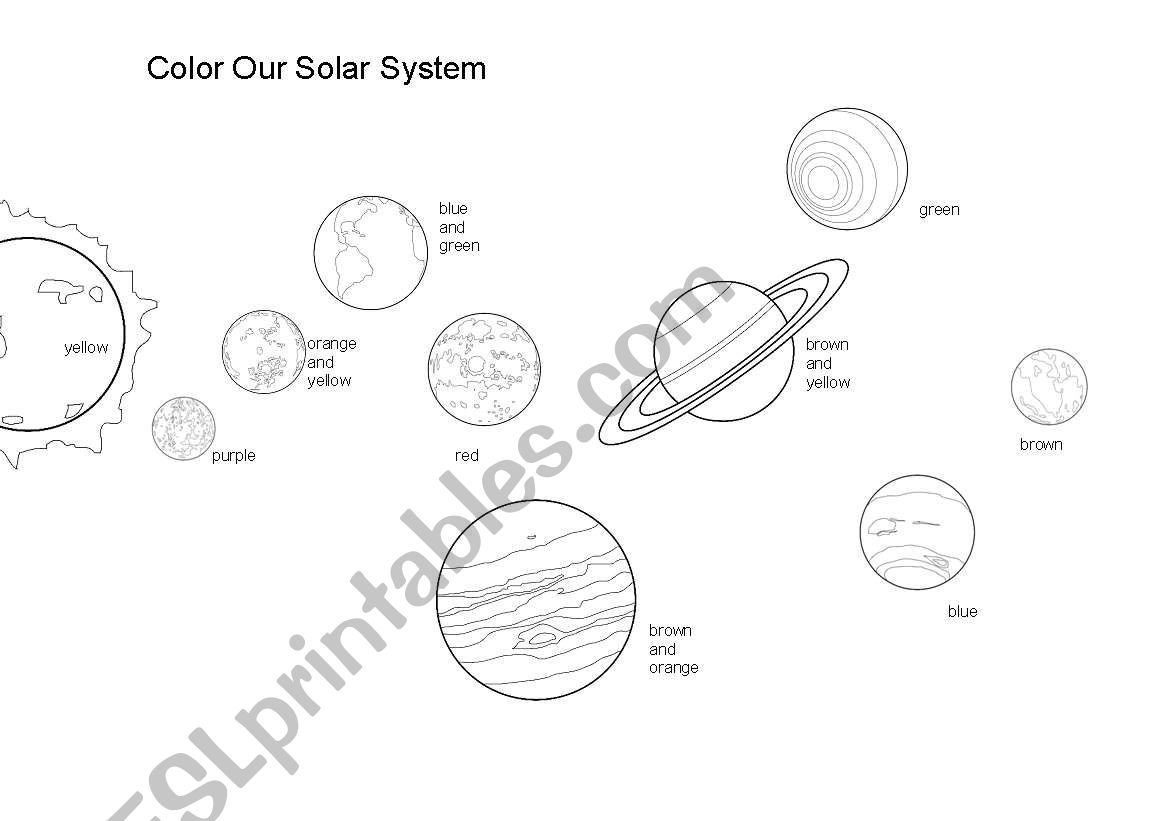 Color the Solar System worksheet