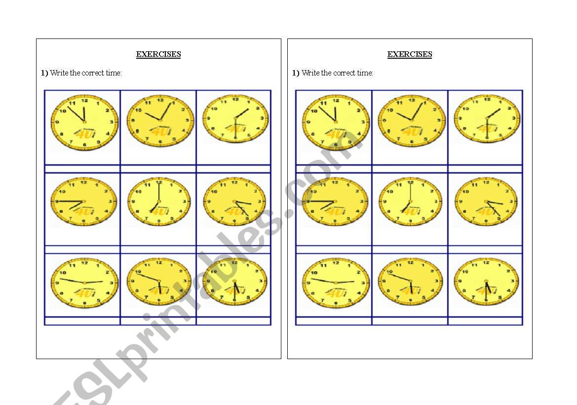 The time worksheet