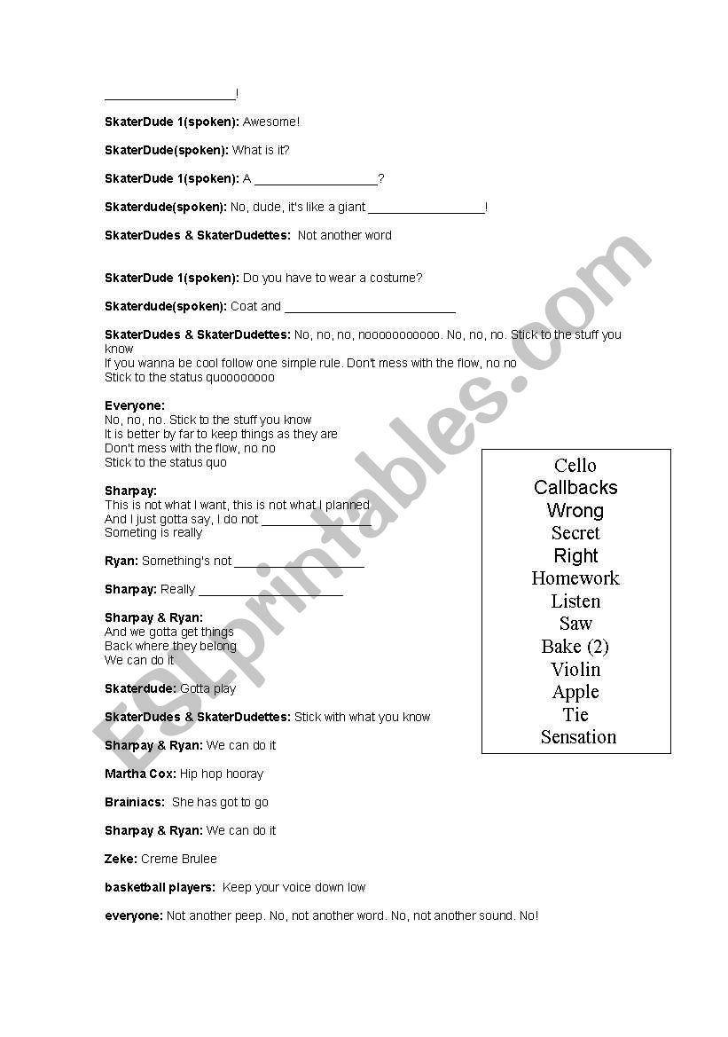 High School Musical 1 Workshop Part 4 Out Of 8 Stick To The