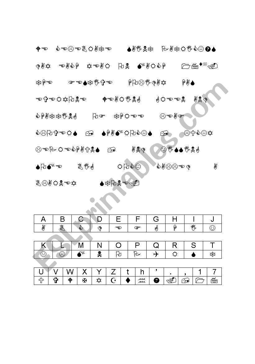 Decode the symbols worksheet