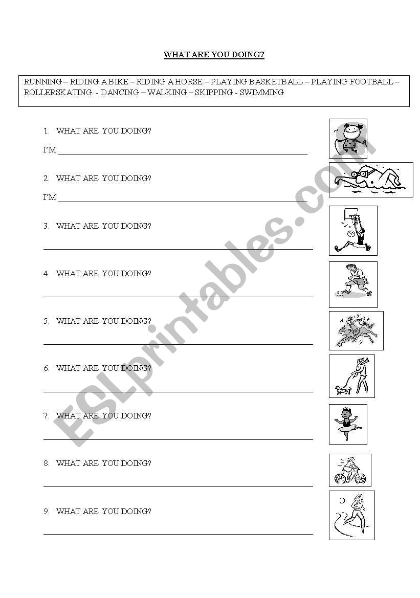 WHAT ARE YOU DOING? worksheet