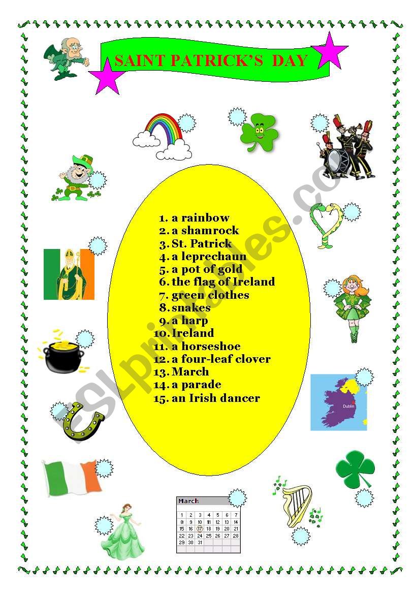 Saint Patricks Day worksheet