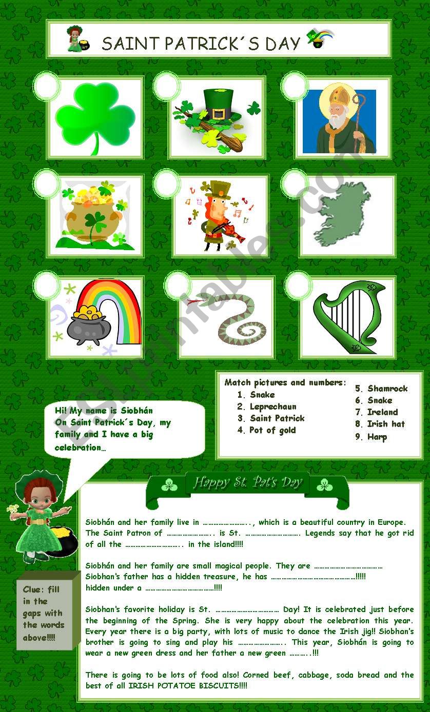 On St. Patricks Day! worksheet