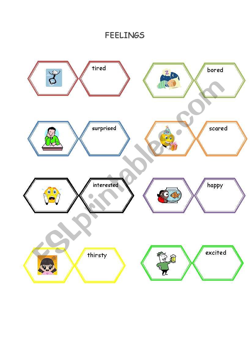 Feelings dominoes worksheet