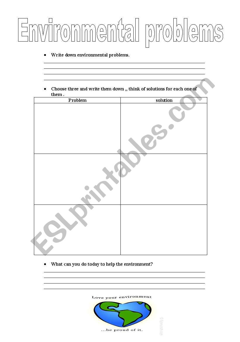 helping the environment  worksheet