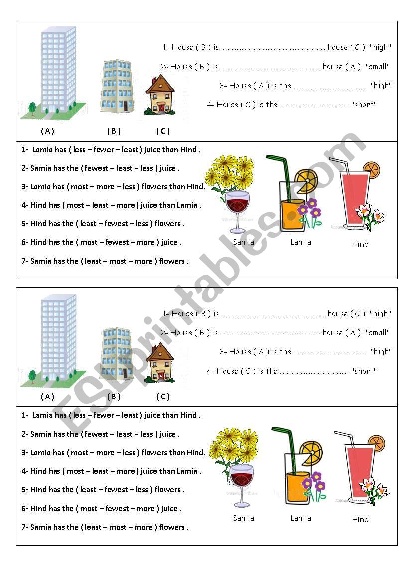 comparison worksheet