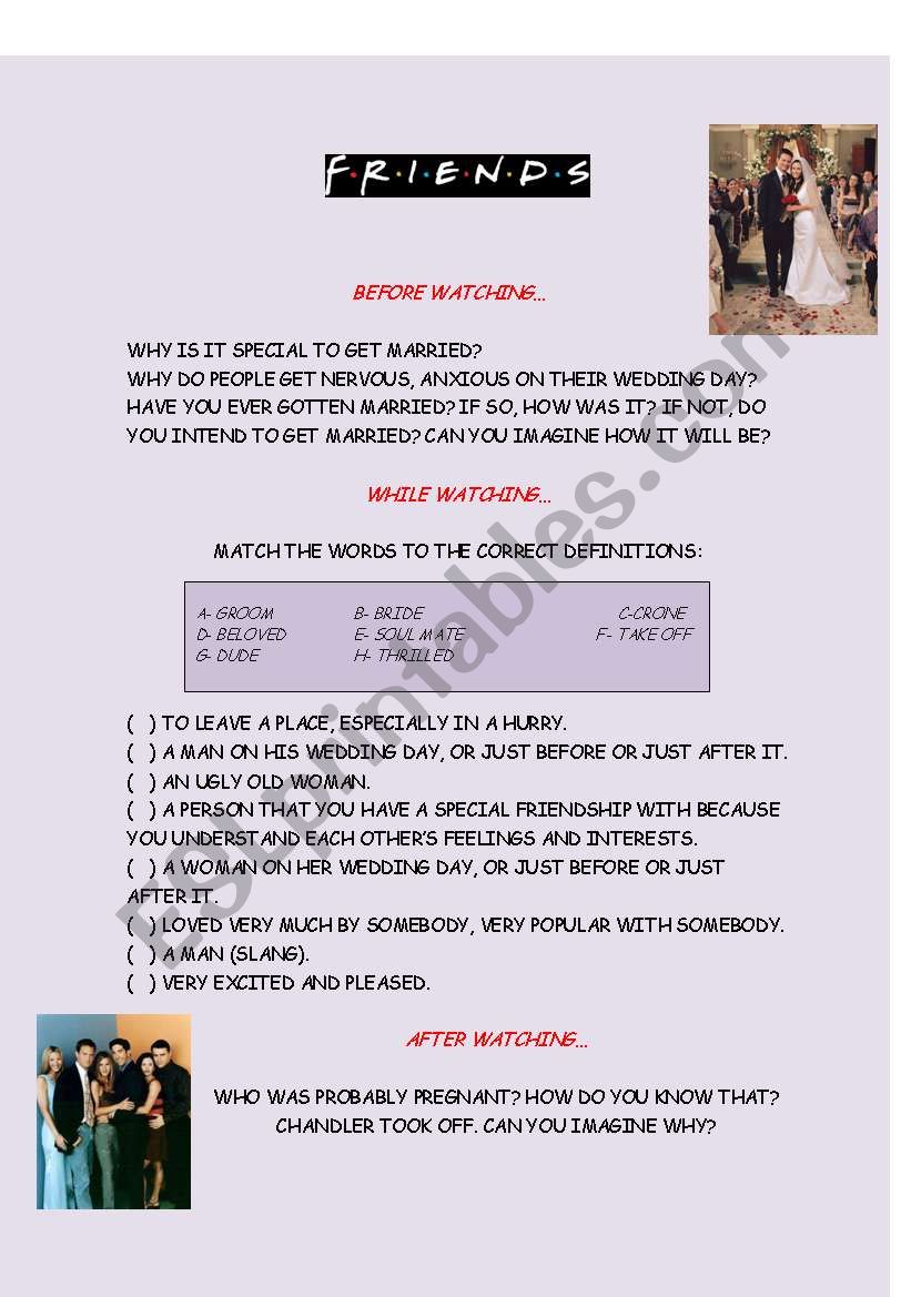 FRIENDS ACTIVITY worksheet