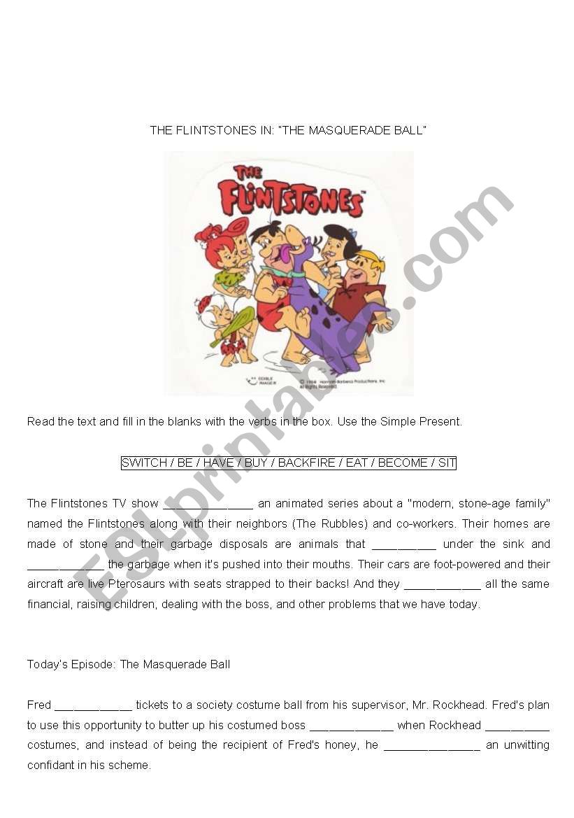 The Flintstones worksheet