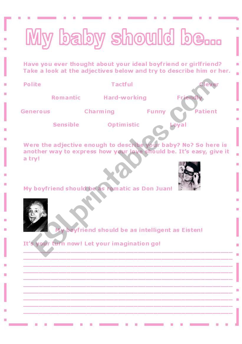 My baby should be... worksheet