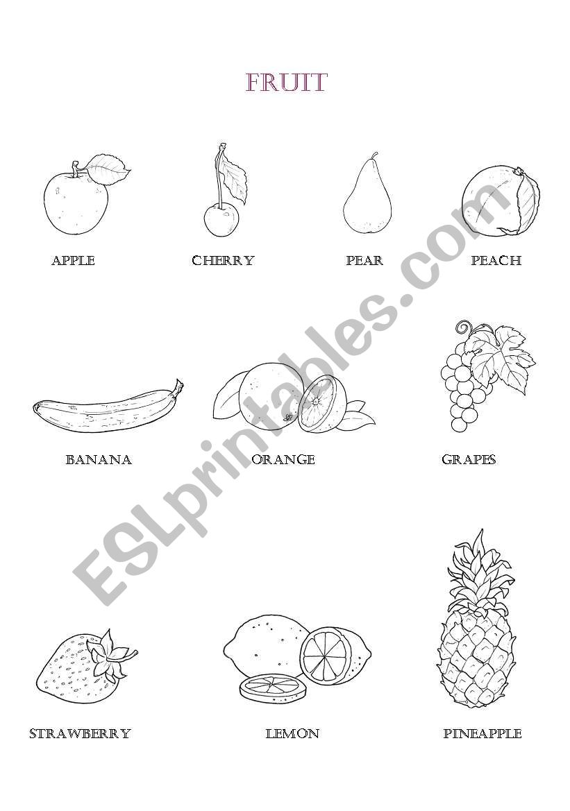 FRUIT worksheet