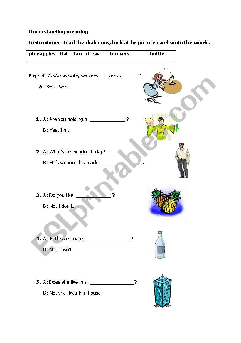 Vocabulary worksheet