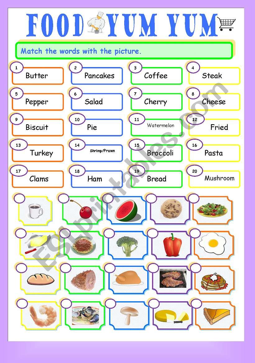 Food Yum Yum worksheet