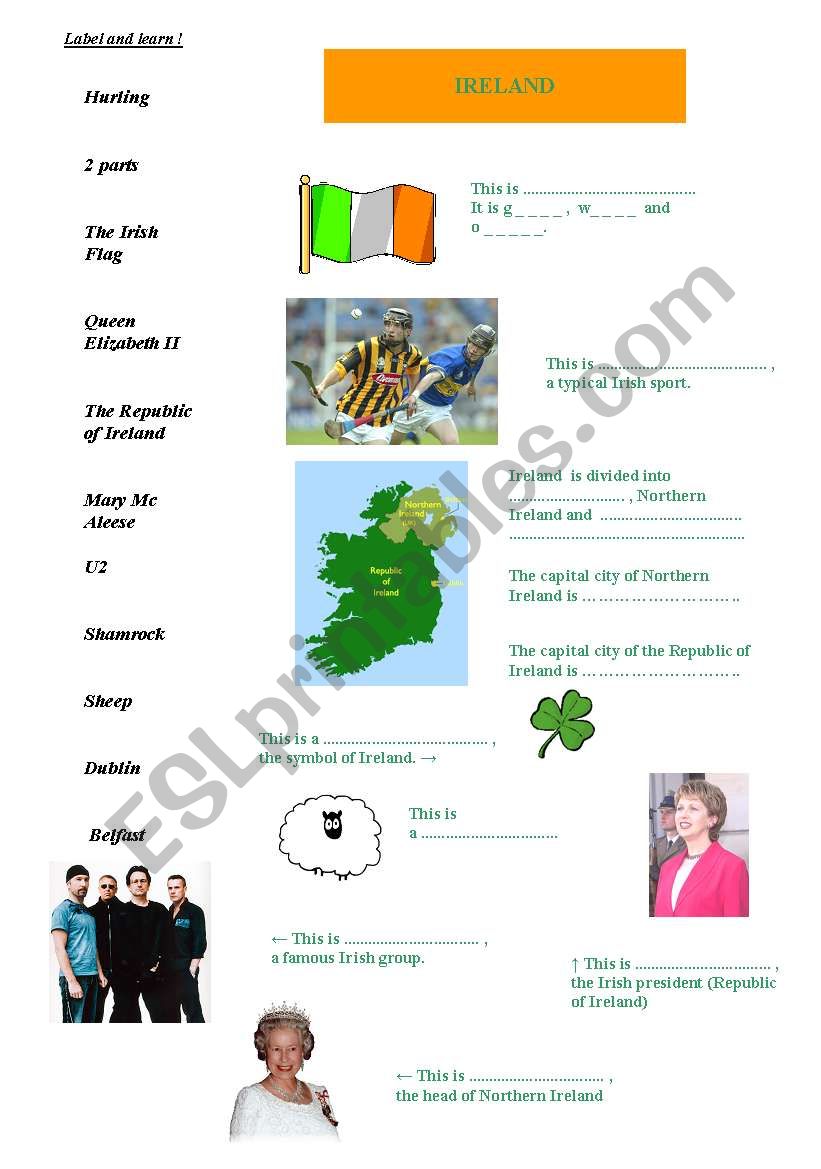 Ireland worksheet worksheet