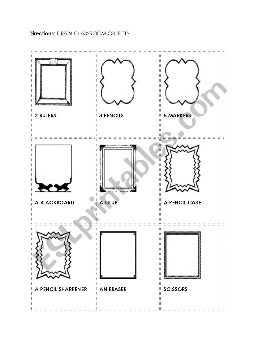 objects worksheet