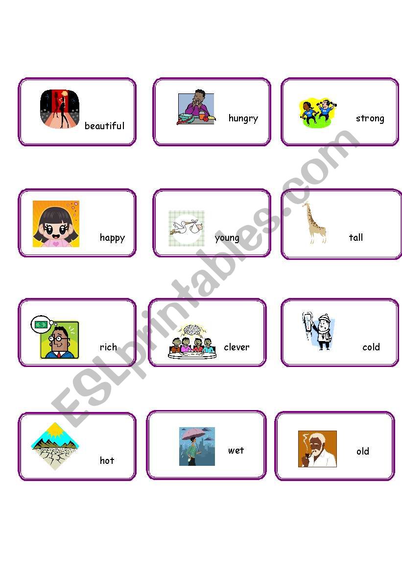 Adjectives pictionary worksheet