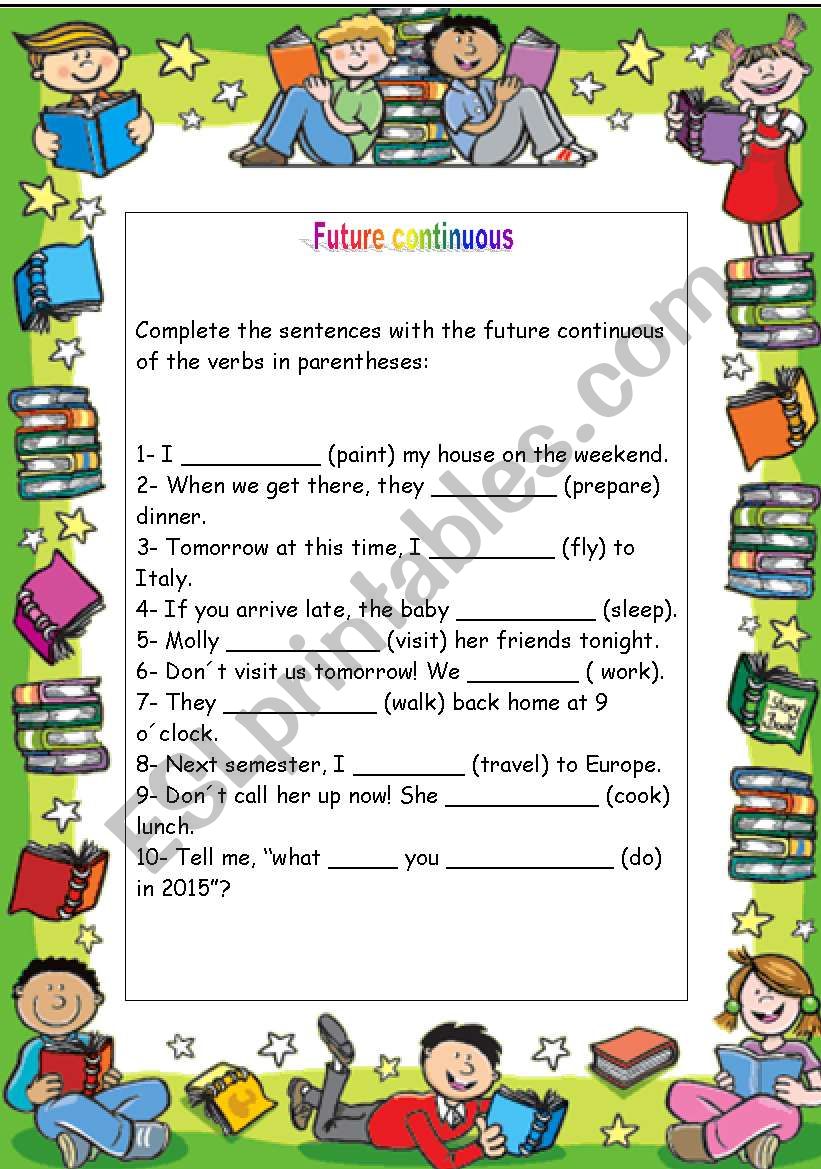 Future Continuous worksheet