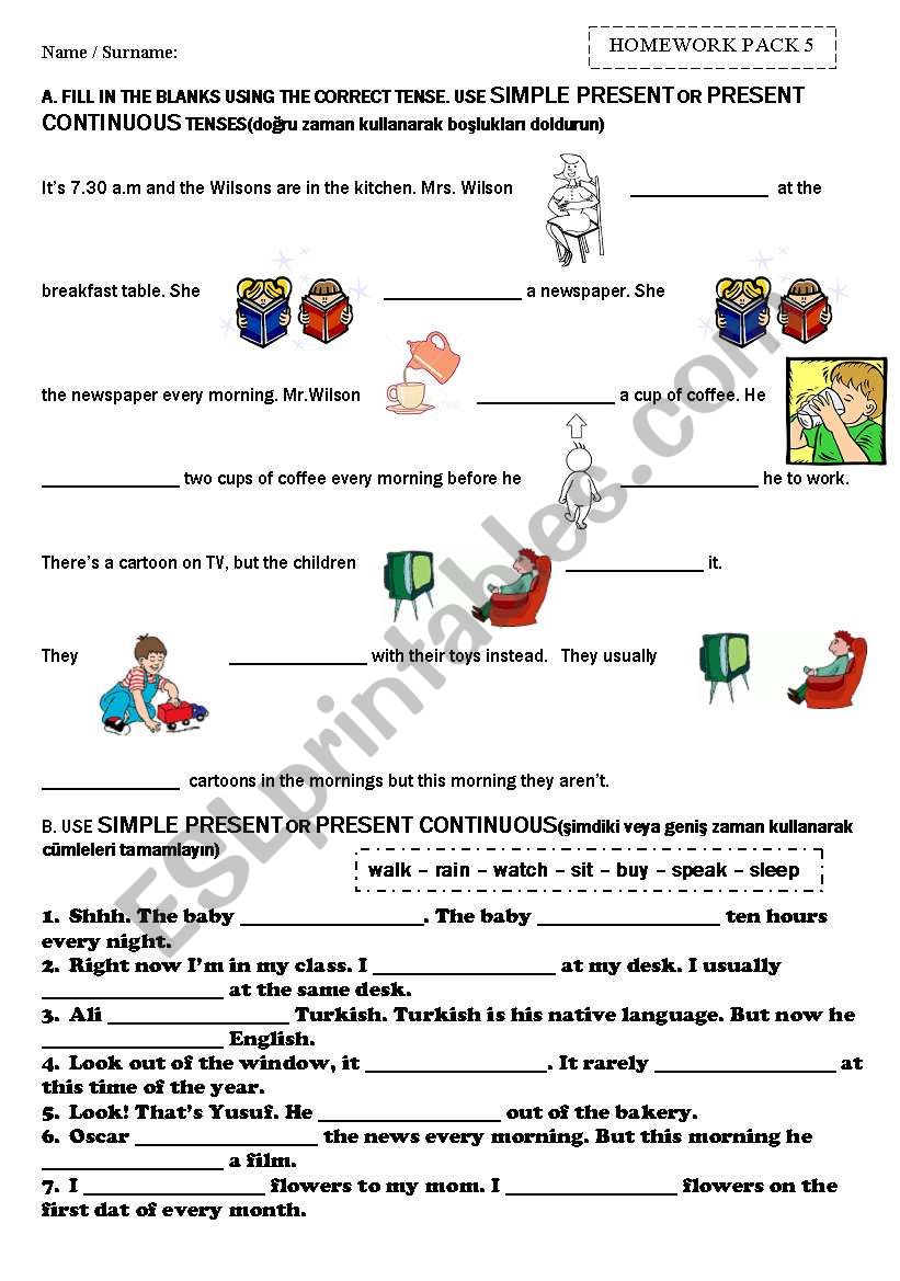 present simple worksheet