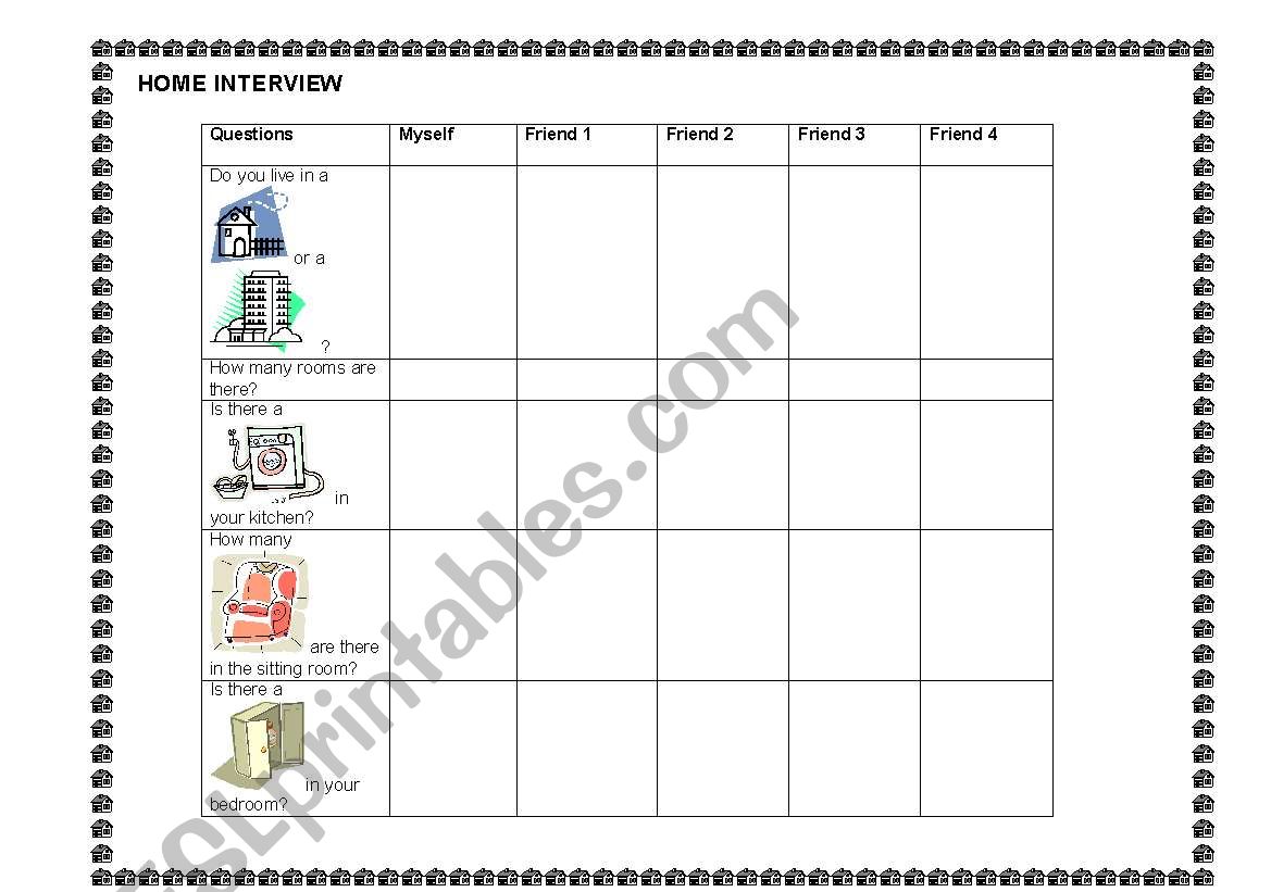 Speaking activity - Houses and homes