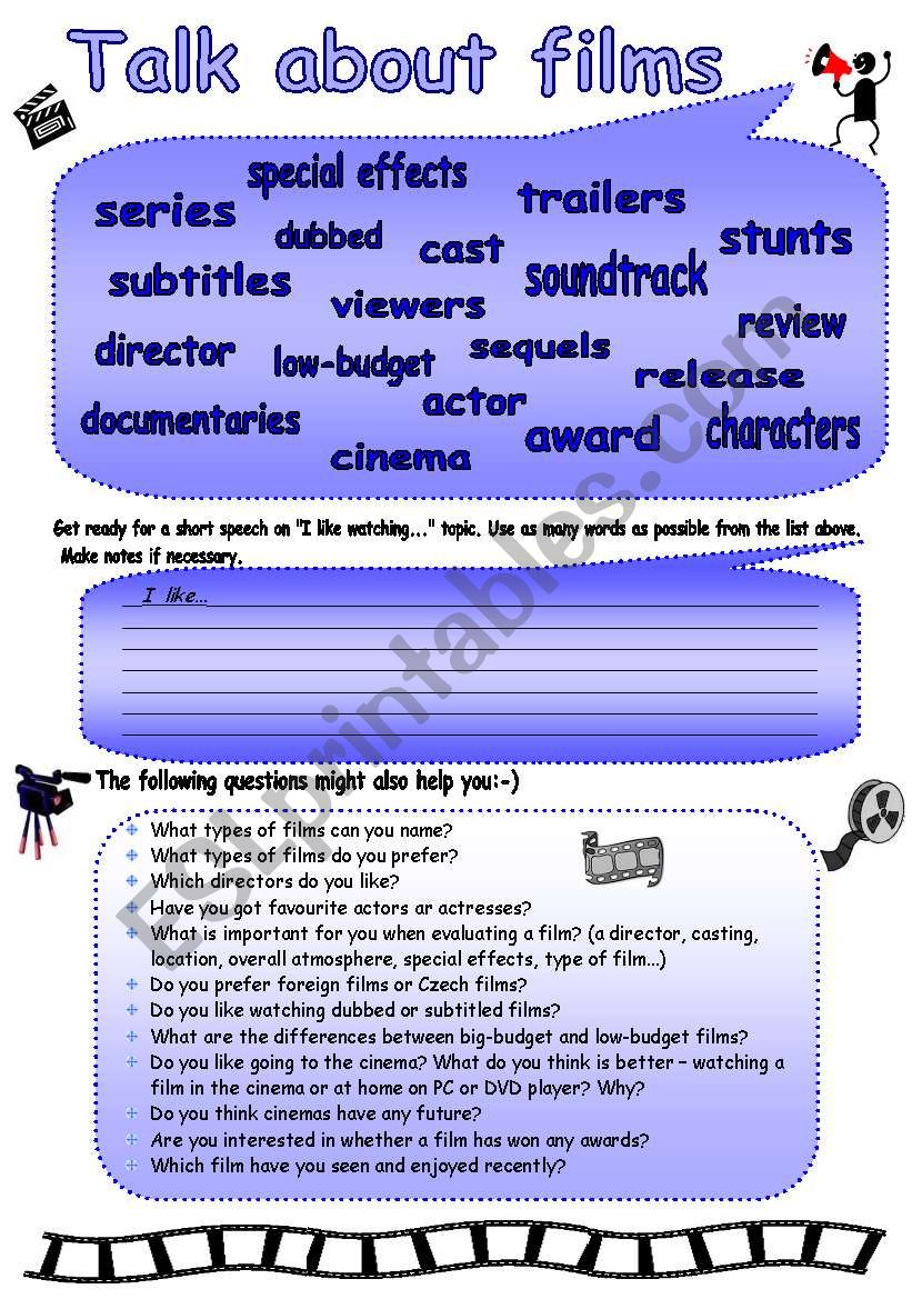 Talk about films! worksheet