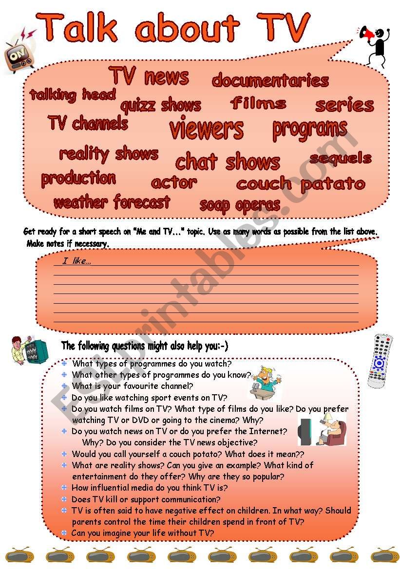 Talk about TV! worksheet