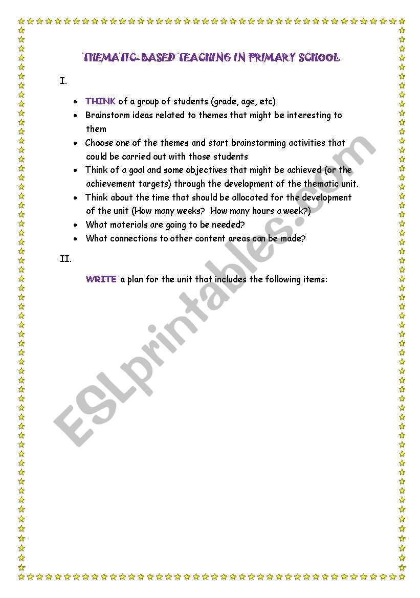 THEMATIC worksheet