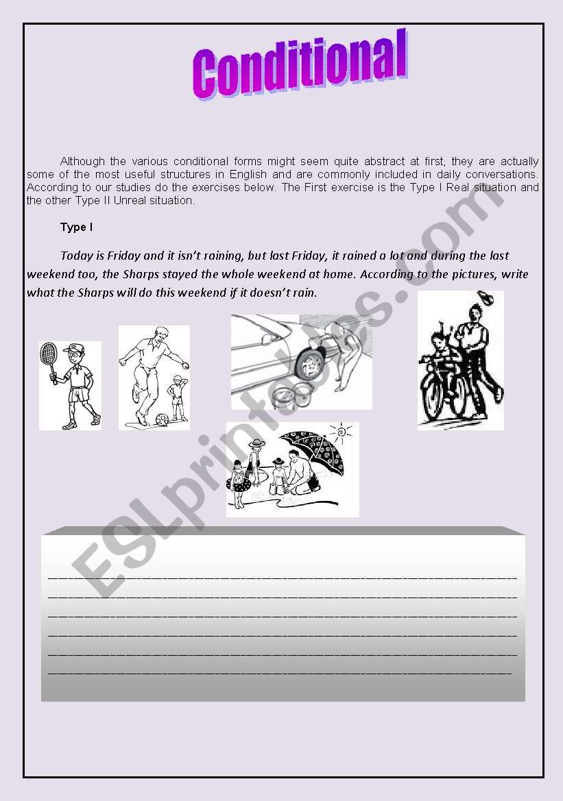 Conditional Type I and II worksheet