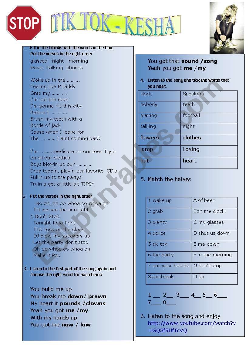 tik tok, Gesha worksheet