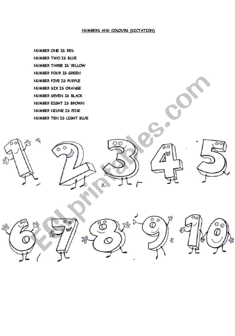 colour the numbers worksheet