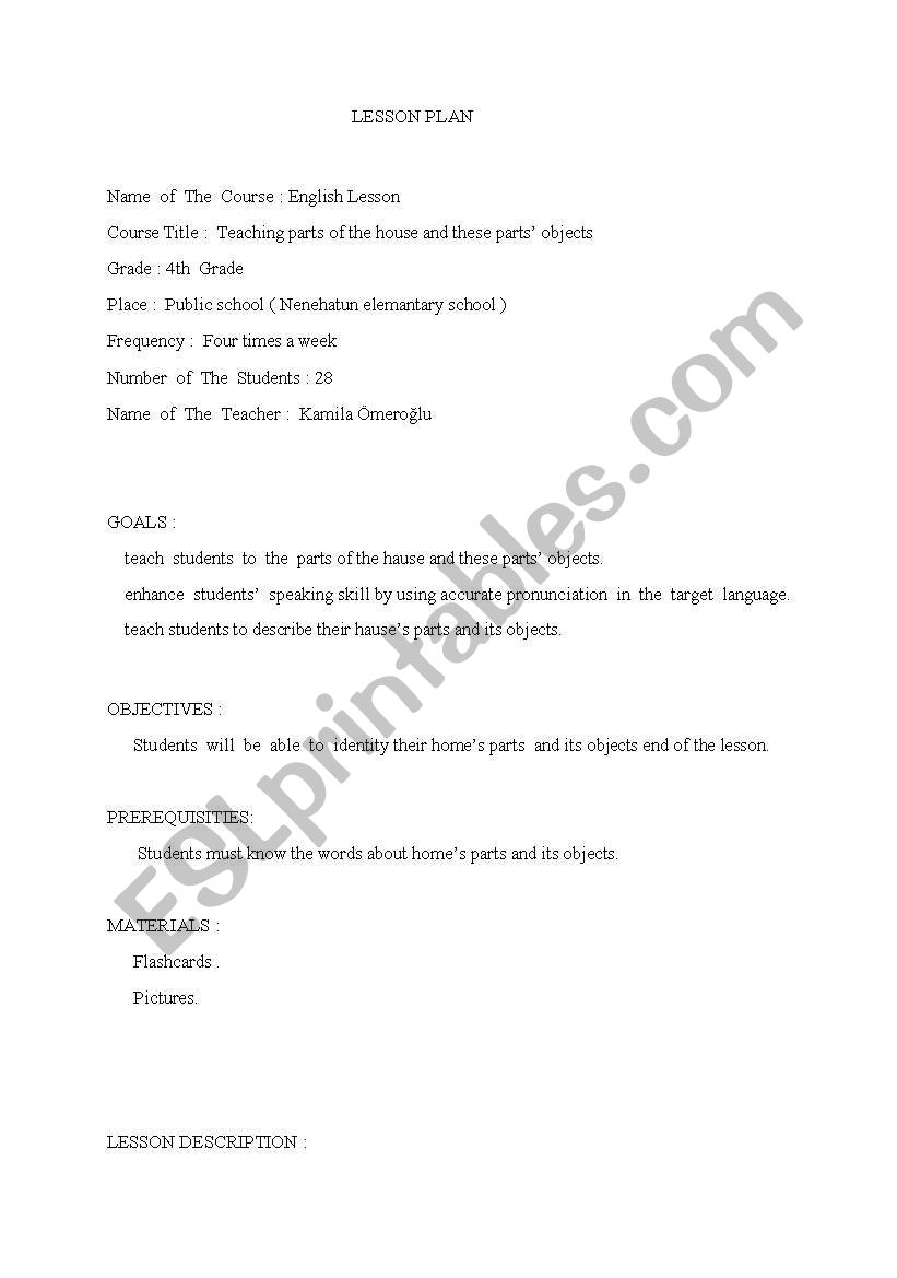 lesson plan  worksheet