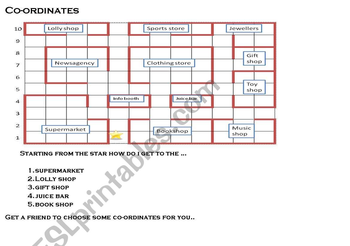 Co-ordinates worksheet