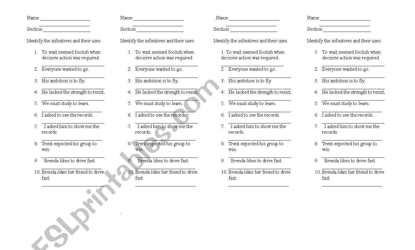 grammar drills worksheet