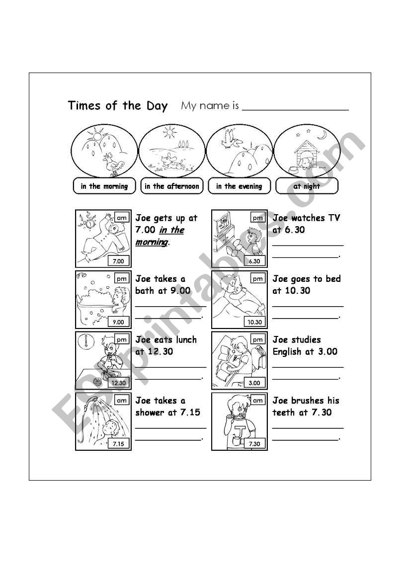 Time expressions worksheet