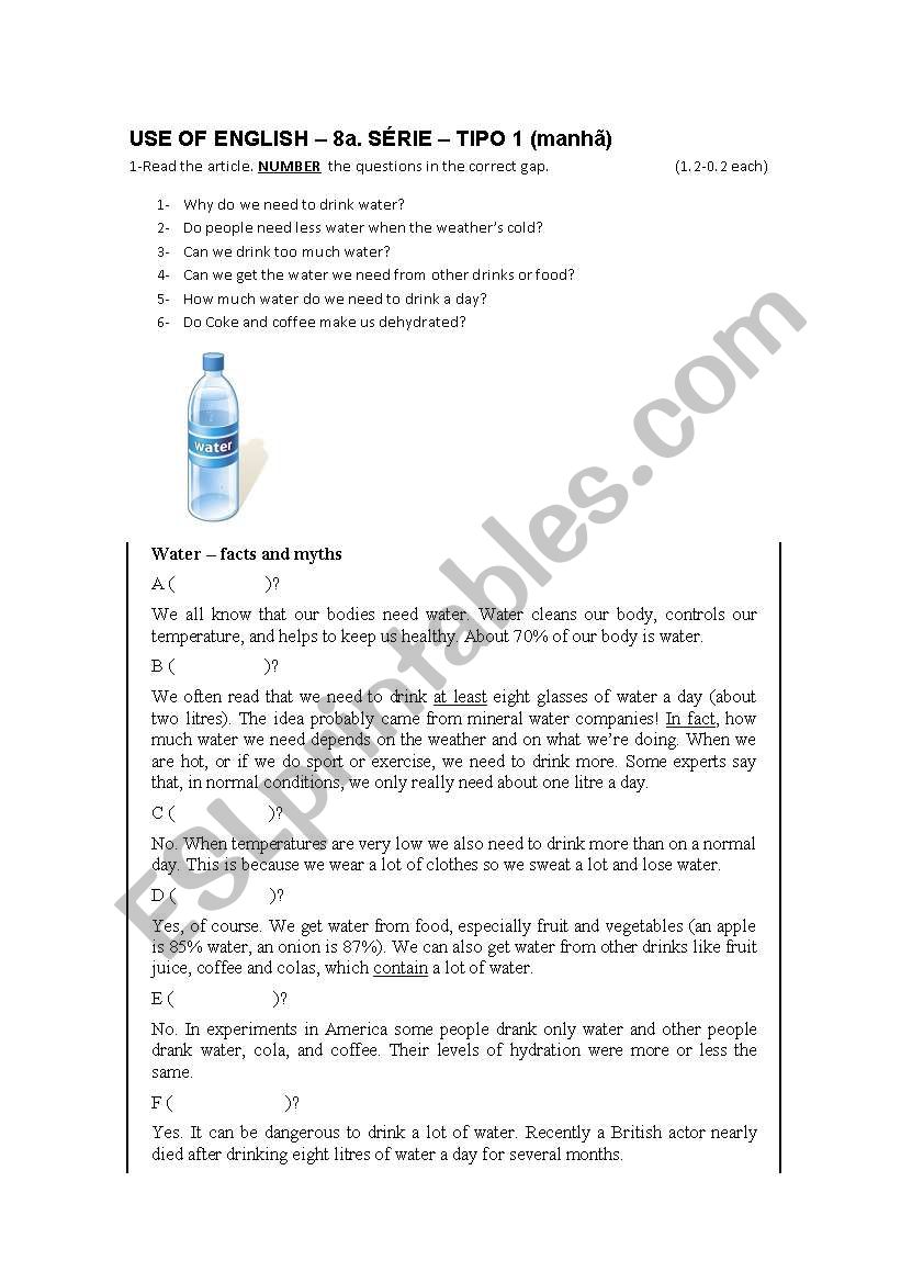 test worksheet