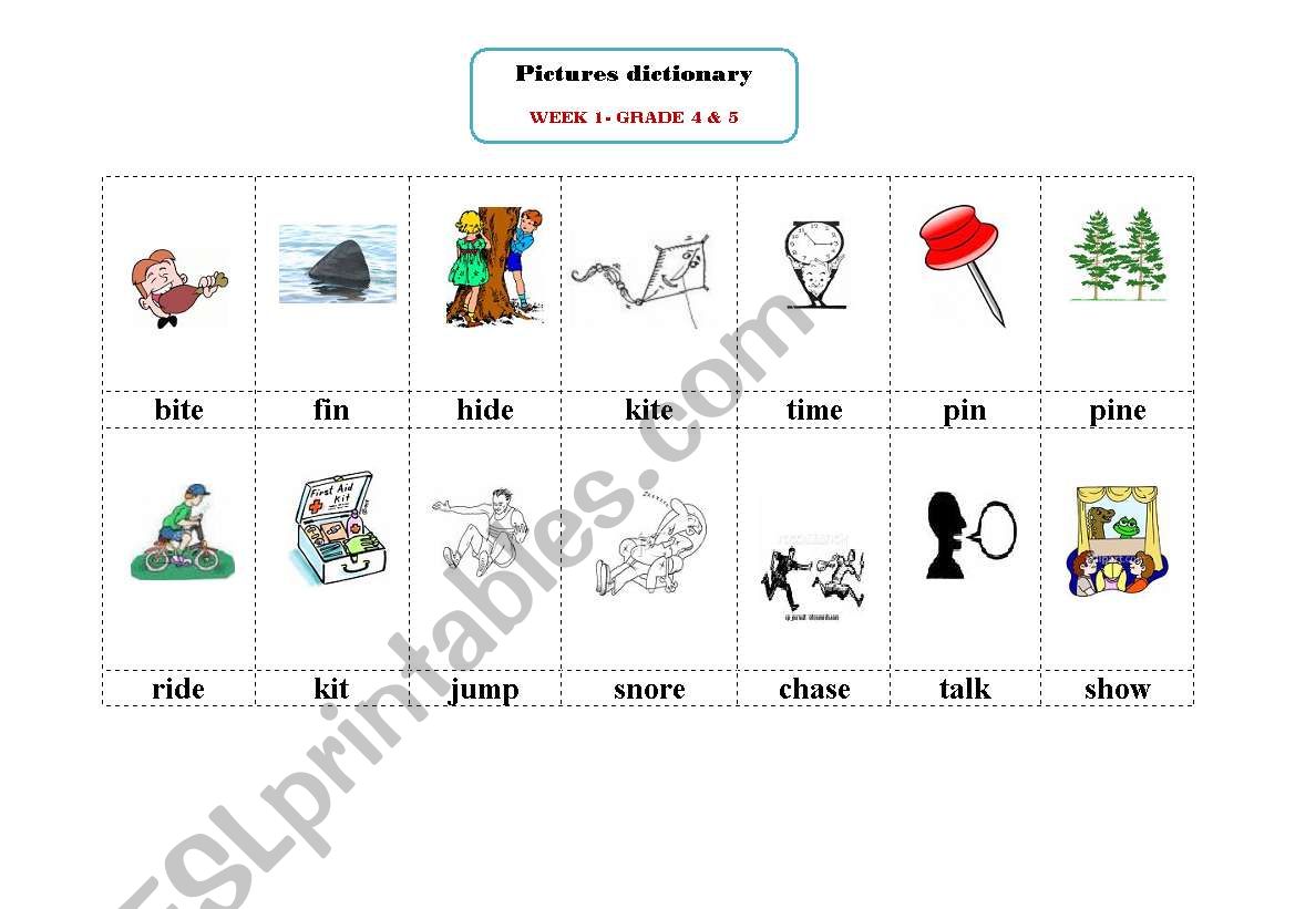 picture dictionary  worksheet