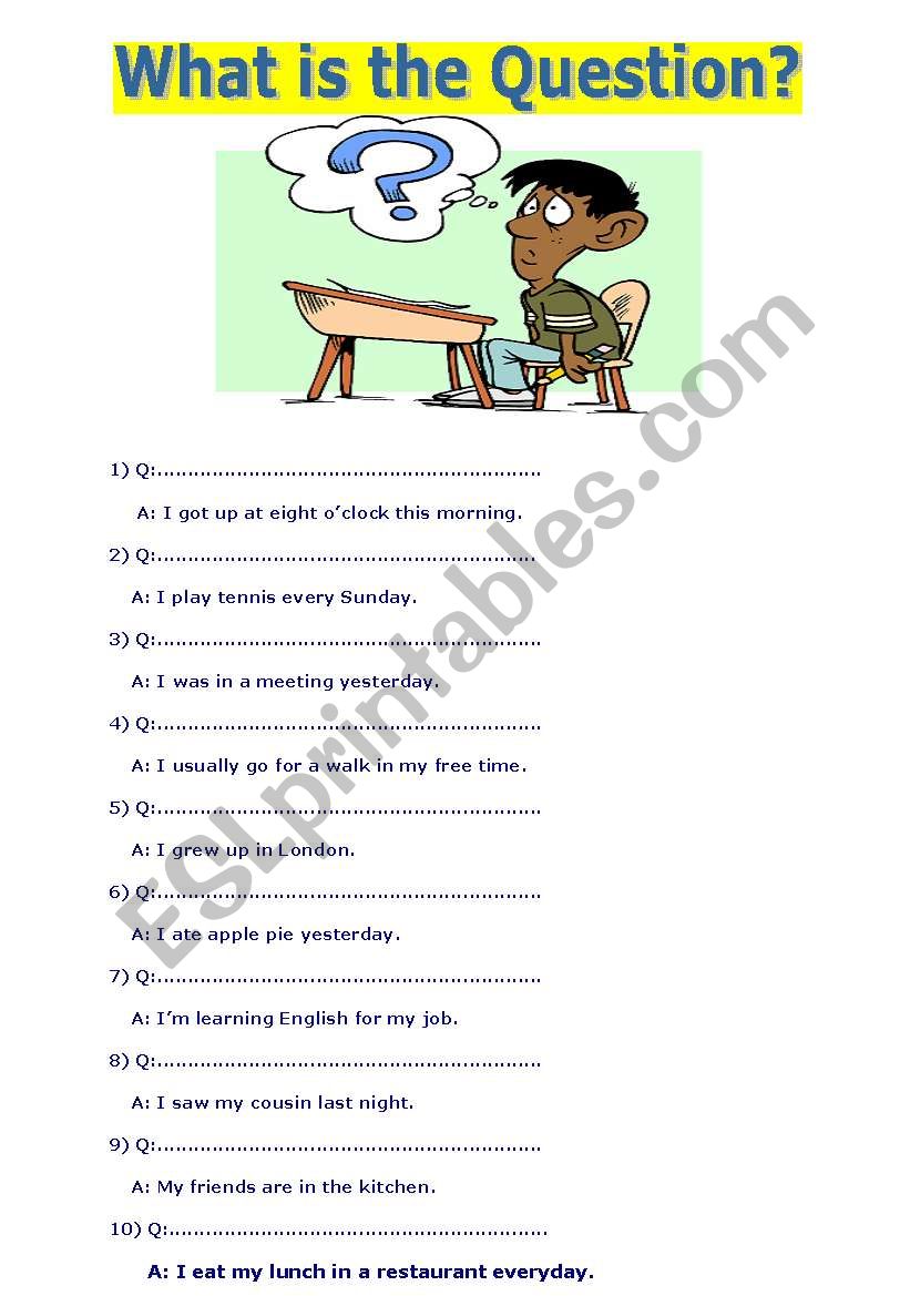 What is the question worksheet