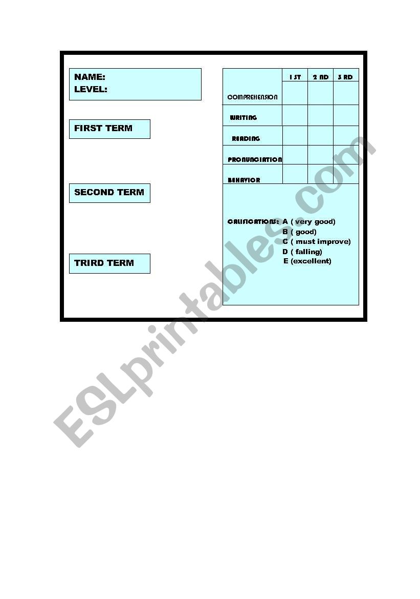 RECORD CARD TEMPLATE worksheet