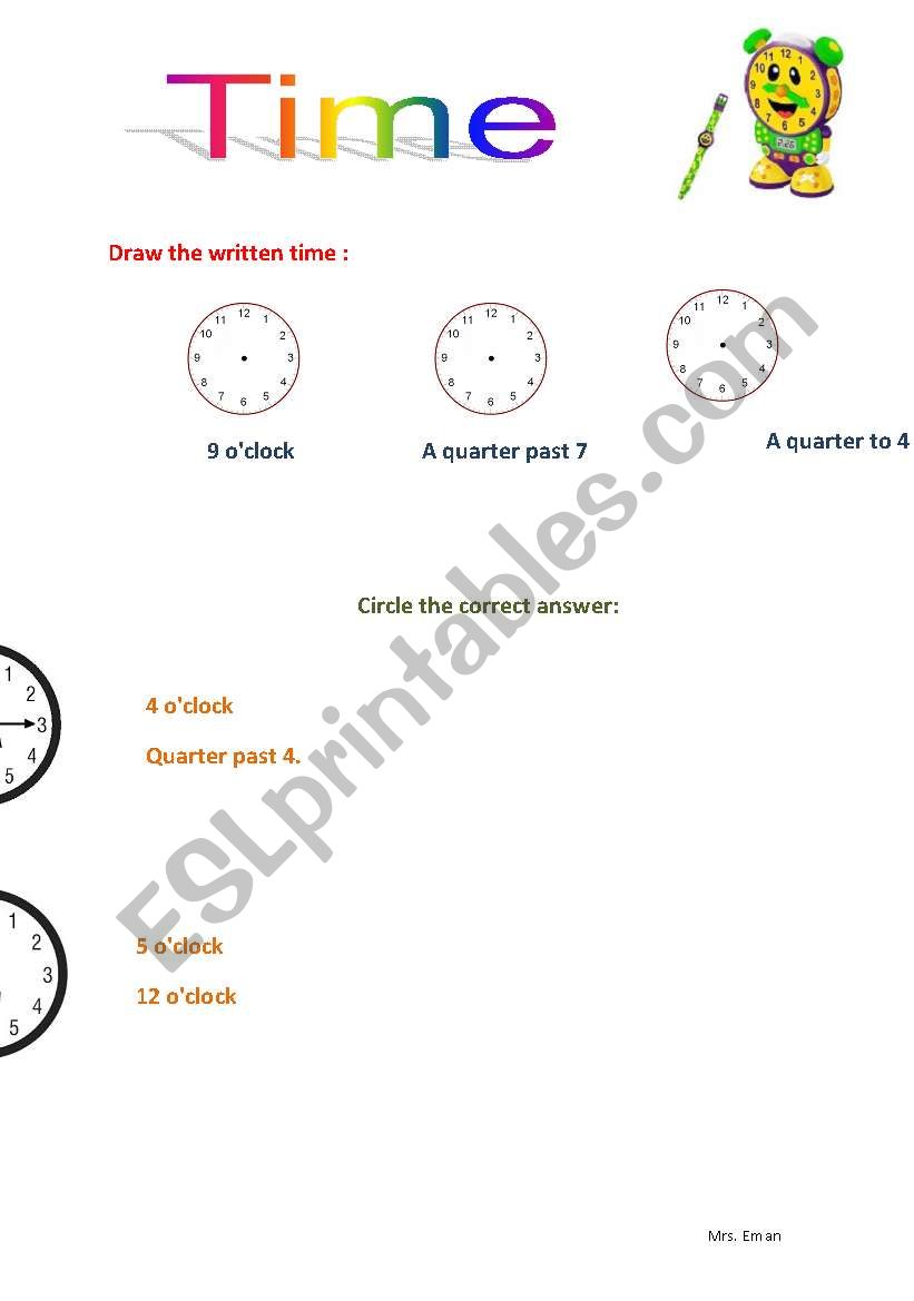 Time  worksheet