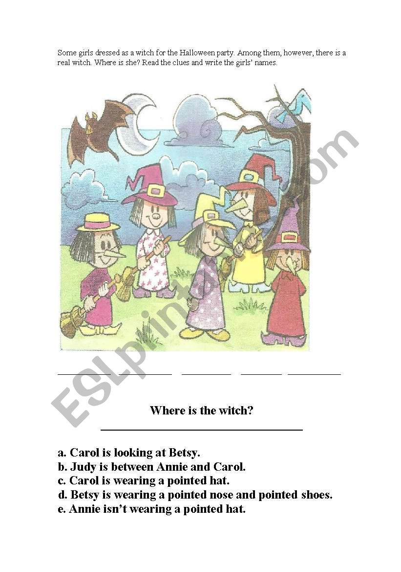 The witches worksheet