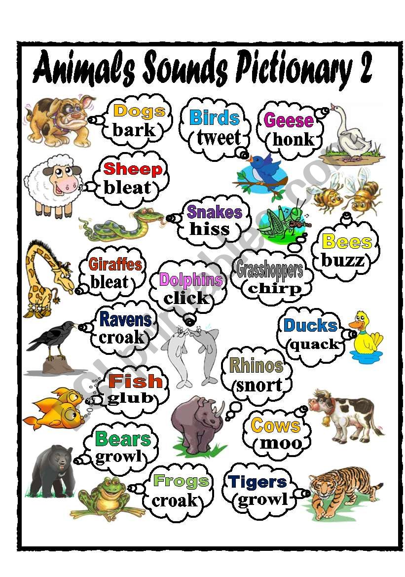 Animals Sounds Pictionary 2 worksheet