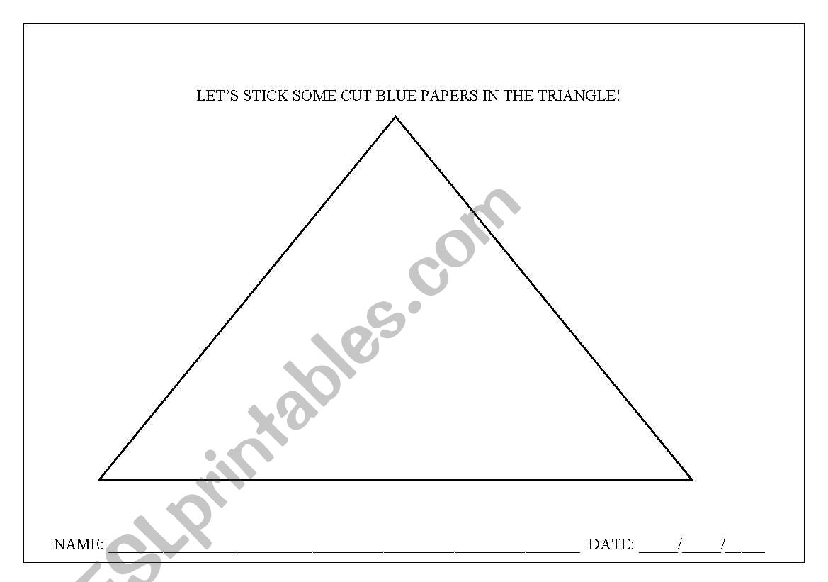 colours and shapes (blue and triangle)