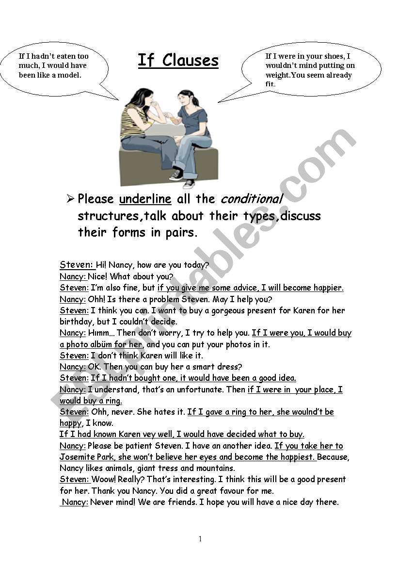 f  clauses reading  worksheet