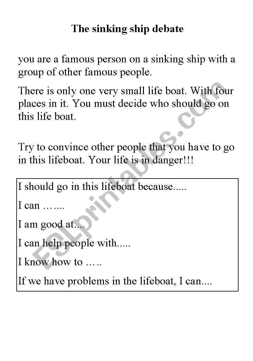 role play worksheet