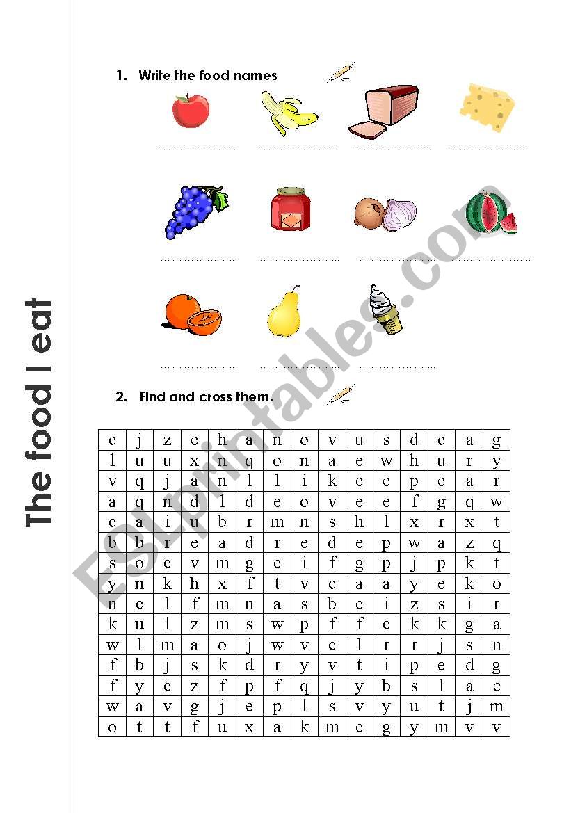 food search worksheet