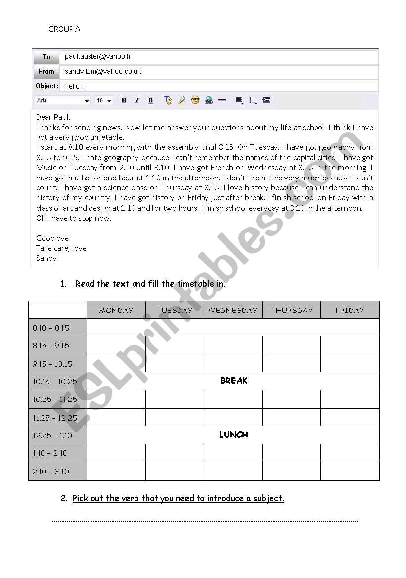 Written comprehension of different levels