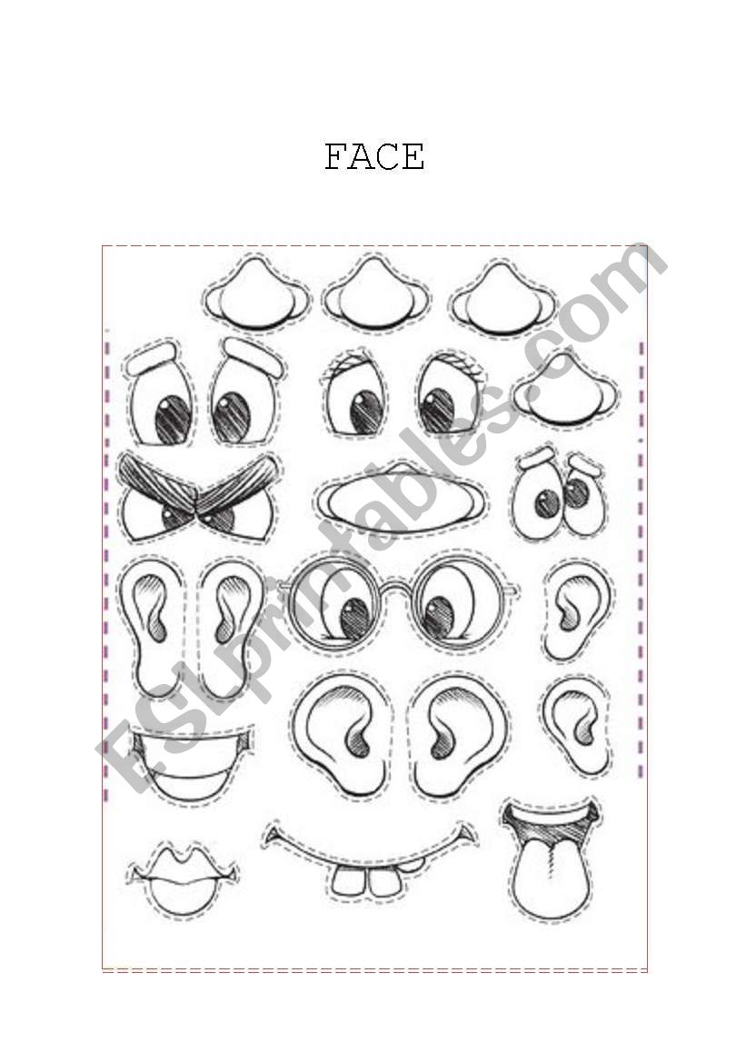 Face - cut and glue worksheet