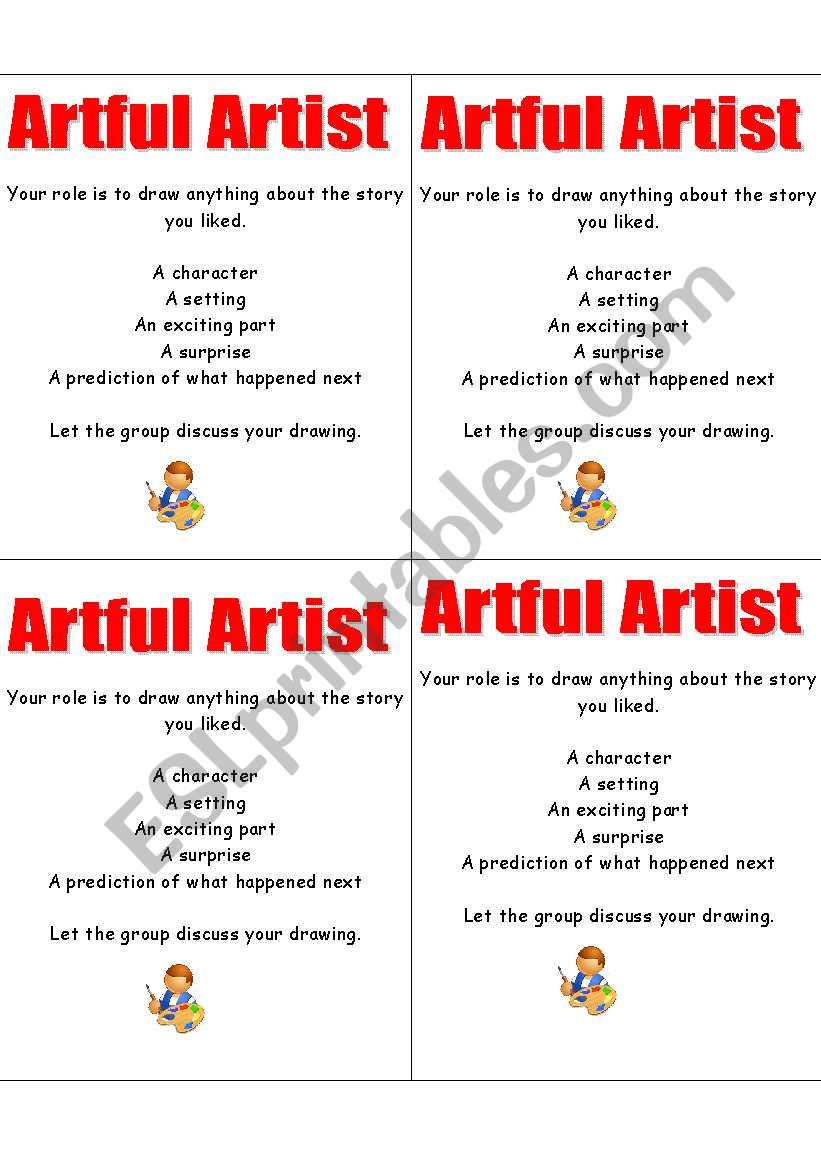 artful artist worksheet